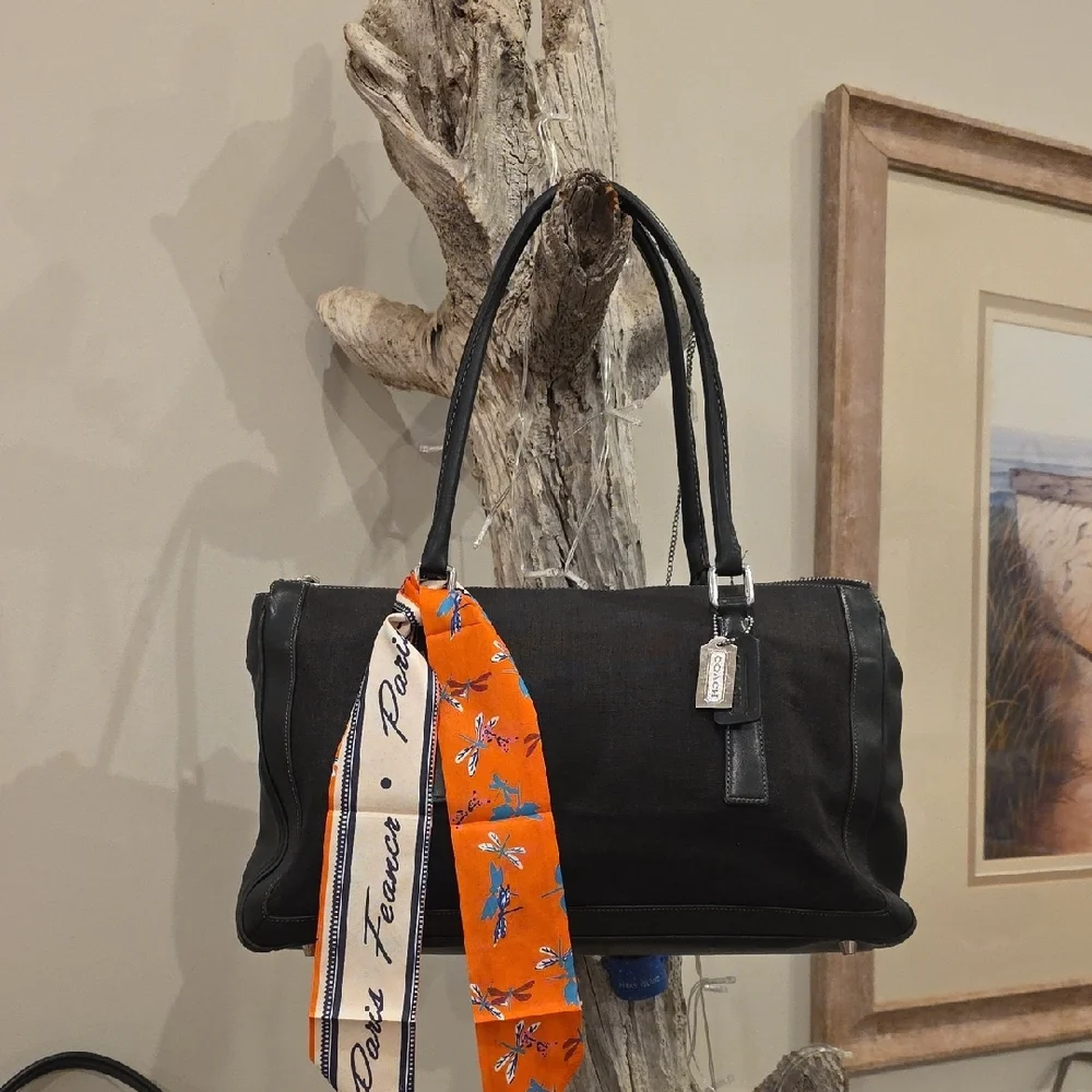 Coach Bonnie Legacy Black Linen #9435
